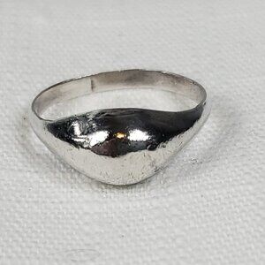 Vintage Silver 925 Solid Wide Top Band Ring Sz 14mm US 7